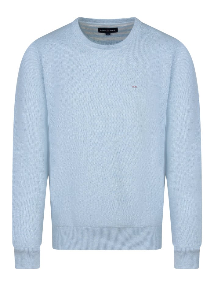 Pull en coton ciel uni avec...