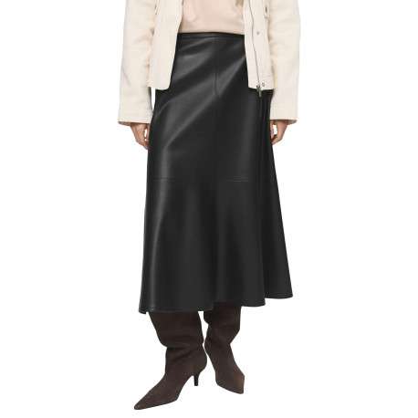 Jupe longue noire en simili cuir pourvue d'une fermeture zippée - Image 4