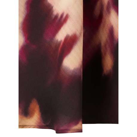 Blouse bordeaux ornée d'un motif floral abstrait et pourvue d'un col rond - Image 3
