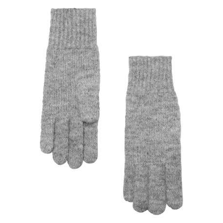 Gants gris aspect moucheté en maille tricotée effet lainage