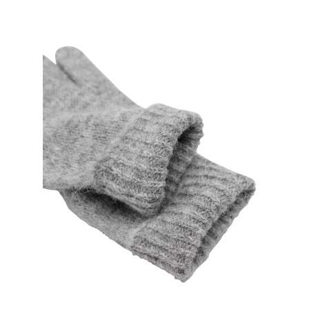 Gants gris aspect moucheté en maille tricotée effet lainage - Image 2