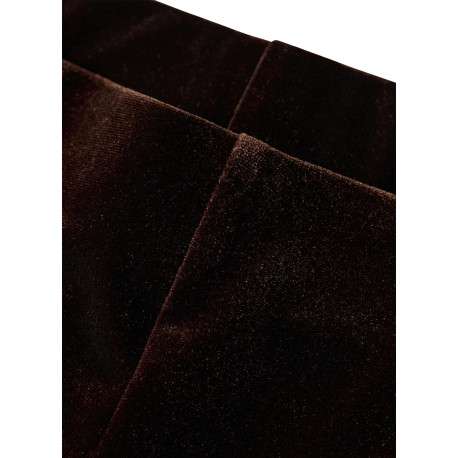 Pantalon marron en velours satiné fluide pourvu d'une coupe ample - Image 3