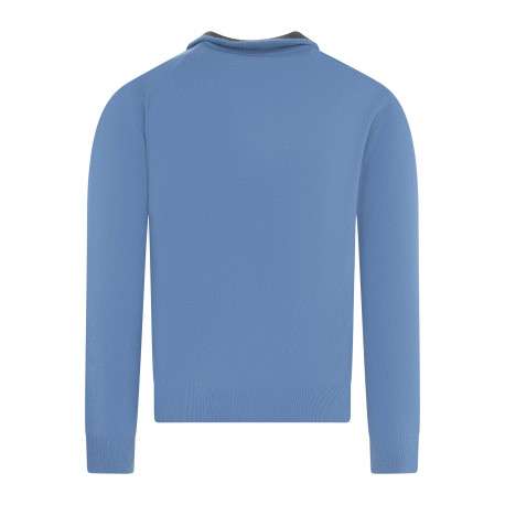 Pull laine cachemire ciel uni col camionneur et une coupe adjusted fit - Image 2