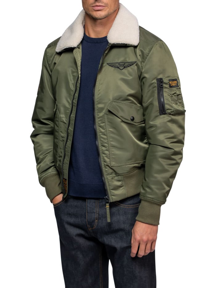 Bomber kaki uni avec une...