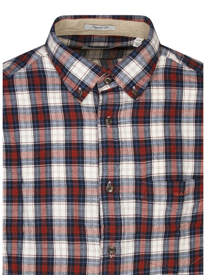 Chemise en coton rouge à...