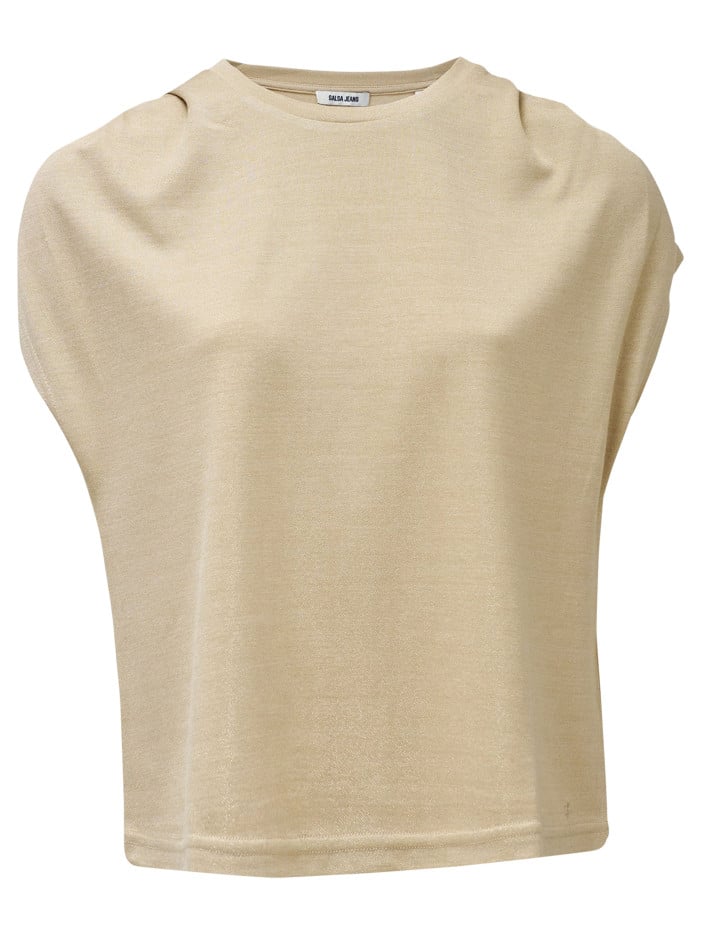 T-shirt beige uni avec une...