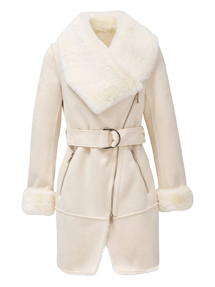 Manteau écru uni avec une...