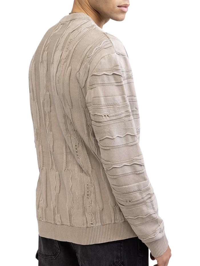 Pull en coton beige pourvu...