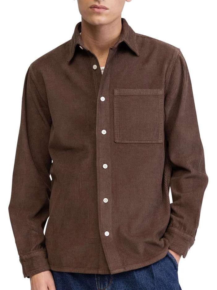 Surchemise en coton marron...