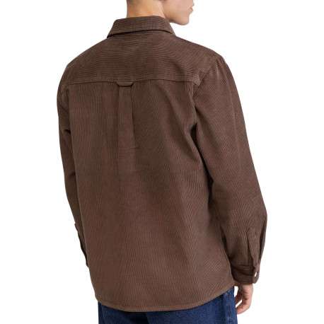 Surchemise en coton marron pourvue d'un col à revers et de manches longues - Image 2