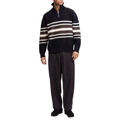 Pantalon Chino marron pourvu d'une coupe ample et de passants pour la ceinture - Image 4