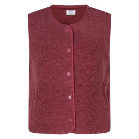 Gilet rouge uni sans manches à coupe ajustée et un col rond