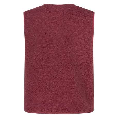 Gilet rouge uni sans manches à coupe ajustée et un col rond - Image 2