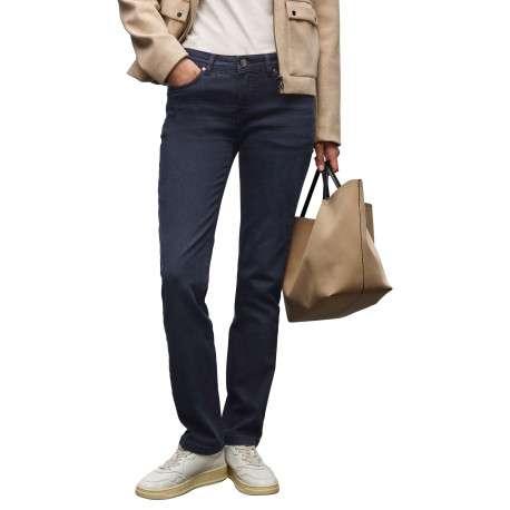Jean en coton indigo pourvu d'une coupe skinny et de passants pour la ceinture - Image 2