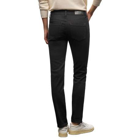 Jean noir pourvu d'une coupe skinny et de passants pour la ceinture - Image 3