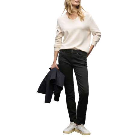 Jean noir pourvu d'une coupe skinny et de passants pour la ceinture - Image 4