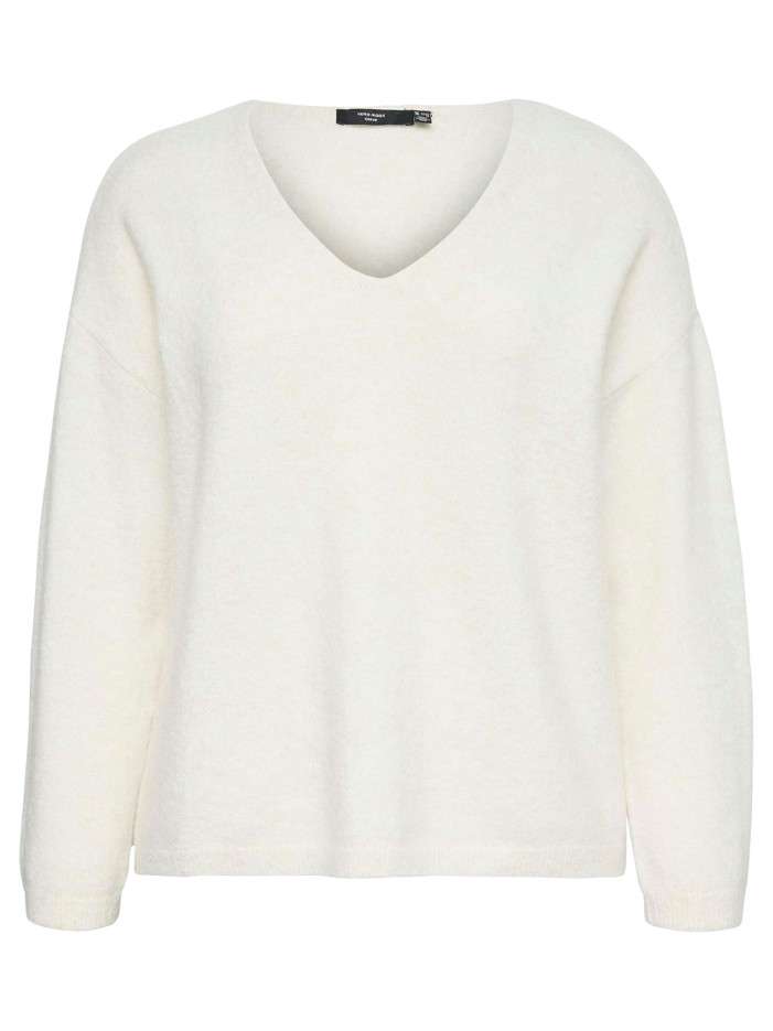 Pull écru uni à coupe...