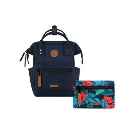 Sac à dos XS Reykjavik marine uni avec détails marrons et fermeture zippée