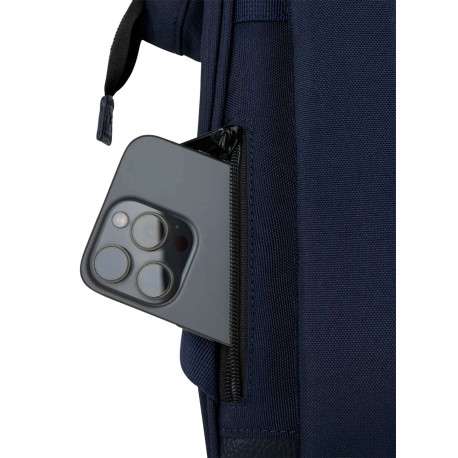Sac à dos XS Reykjavik marine uni avec détails marrons et fermeture zippée - Image 8