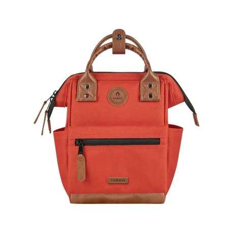 Sac à dos XS Bogota brique uni avec fermeture zippée et des anses marron - Image 2