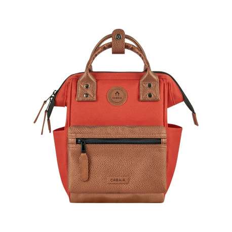 Sac à dos XS Bogota brique uni avec fermeture zippée et des anses marron - Image 3