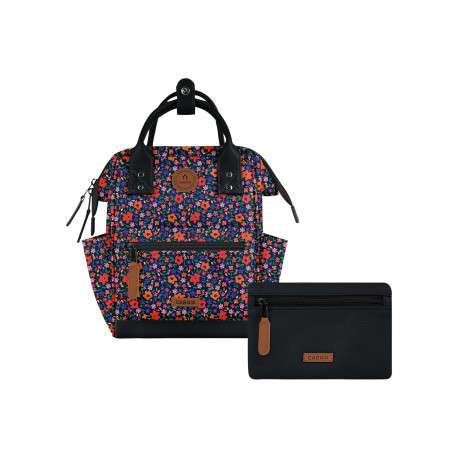 Sac à dos XS Maupiti multicolore avec motif floral imprimé et anses noires