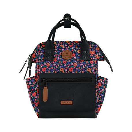 Sac à dos XS Maupiti multicolore avec motif floral imprimé et anses noires - Image 3