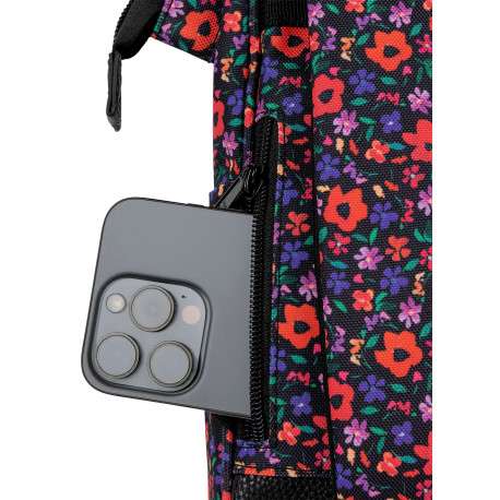 Sac à dos XS Maupiti multicolore avec motif floral imprimé et anses noires - Image 8