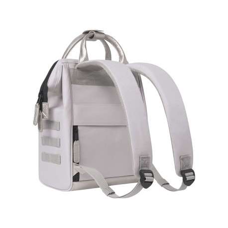 Sac à dos Small Algiers beige uni avec anses brillantes et logo marron - Image 5