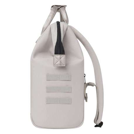 Sac à dos Medium Algiers beige uni avec logo marron et anses satinées - Image 7