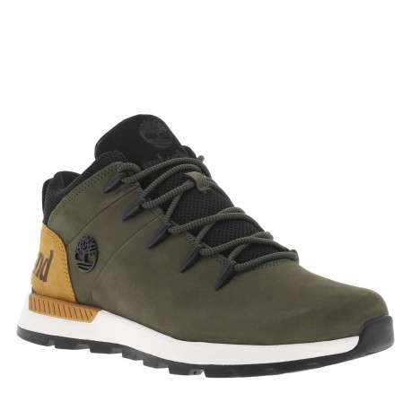 Bottines en cuir nubuck vertes à talon plat avec des lacets ronds - Image 4