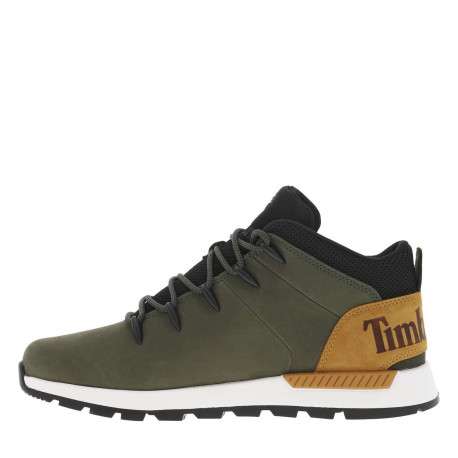 Bottines en cuir nubuck vertes à talon plat avec des lacets ronds - Image 3