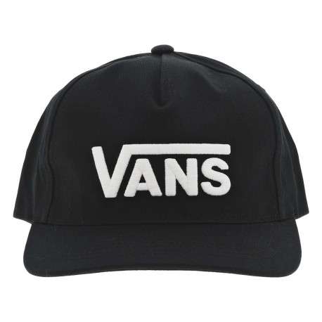Casquette en coton noire brodée avec un logo brodé blanc sur le front