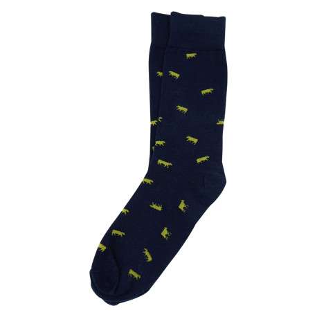 Chaussettes en coton biologique marine pourvues d'une coupe mi-haute