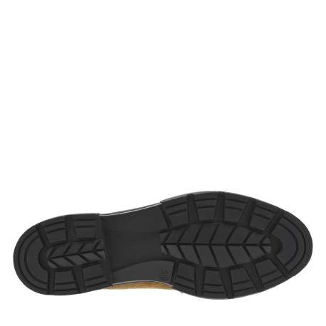 Mocassins camel à talon décroché bas avec des lacets ronds brillants - Image 5