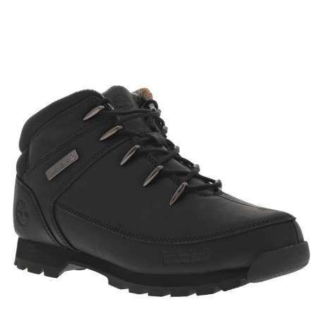 Bottines en cuir noires avec un talon plat et des lacets ronds - Image 4