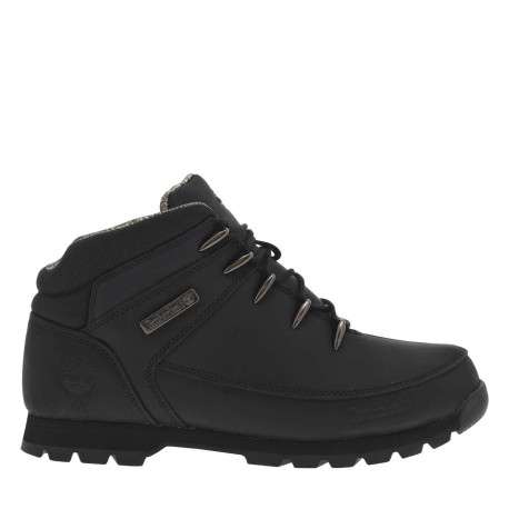 Bottines en cuir noires avec un talon plat et des lacets ronds