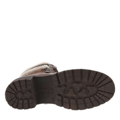 Bottines cognac à talon décroché moyen avec des lacets plats et un zip - Image 5