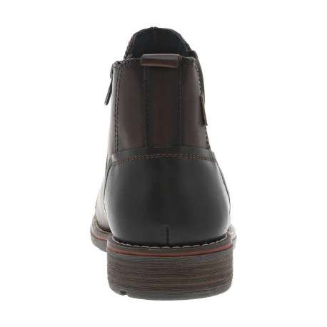 Boots en cuir marron à talon décroché bas avec un zip et un soufflet élastiqué - Image 7