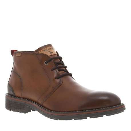 Bottines en cuir brunes à talon décroché bas avec des lacets ronds - Image 4