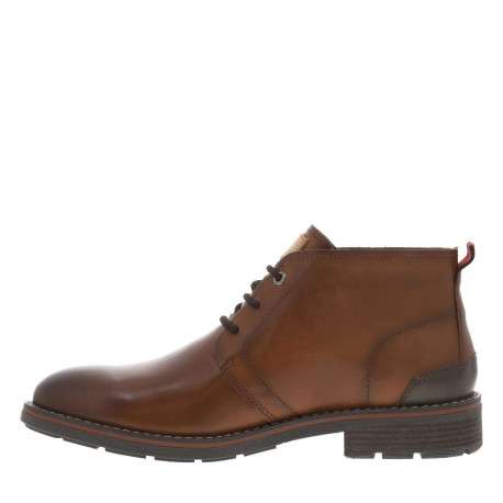 Bottines en cuir brunes à talon décroché bas avec des lacets ronds - Image 3