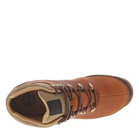 Bottines en cuir brunes à talon plat avec des lacets ronds tressés - Image 4