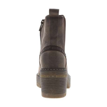 Boots taupe à talon décroché moyen avec un zip et un soufflet élastiqué - Image 6