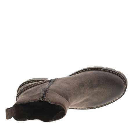 Boots taupe à talon décroché moyen avec un zip et un soufflet élastiqué - Image 4