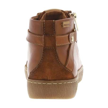 Tennis en cuir brandy à talon plat avec des lacets et un zip latéral - Image 6