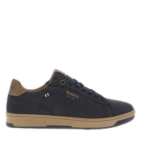 Tennis bleu marine à talon plat avec des lacets et nom de la marque en relief - Image 2