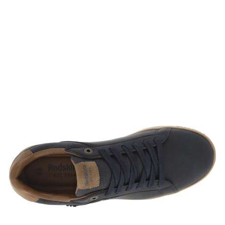 Tennis bleu marine à talon plat avec des lacets et nom de la marque en relief - Image 4
