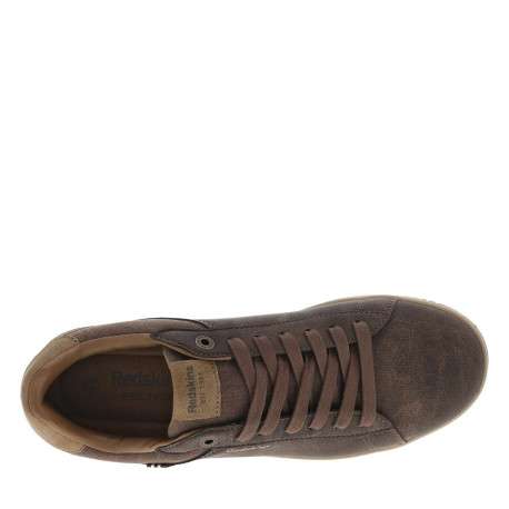 Tennis marron à talon plat avec des lacets et nom de la marque en relief - Image 4
