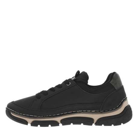Baskets running noires pourvues de lacets plats et d'un zip décoratif