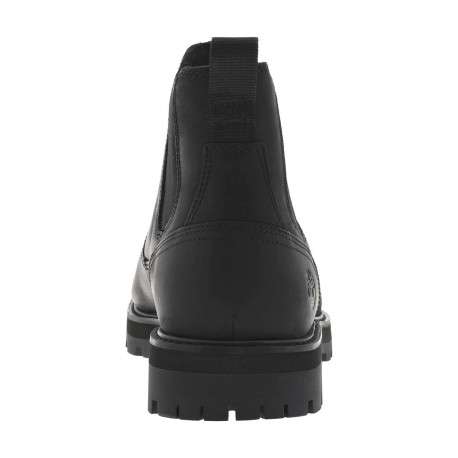 Boots en cuir noires avec un talon plat et des soufflets élastiqués - Image 6